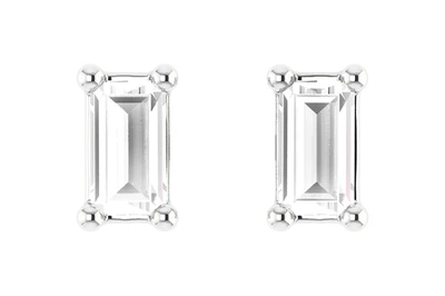 Baguette Solitaire Stud Earrings 14k   .20ctw
