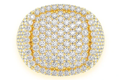 Square Signet Diamond Ring 14k Solid Gold 5.25ctw