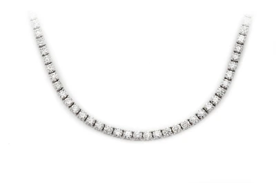  12pt Prong Set Diamond Tennis Necklace 14k Solid Gold 20.00ctw