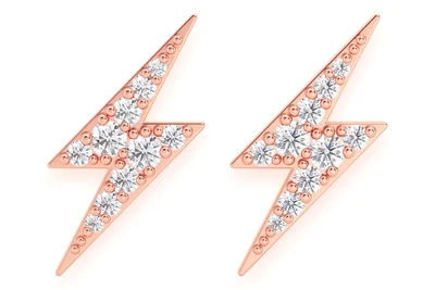 Lightning Bolt Stud Earrings 14k   0.25ctw