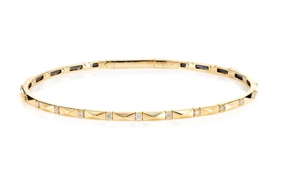 Pointed Rectangle Flex Diamond Bangle Bracelet 14k Solid Gold 0.20ctw