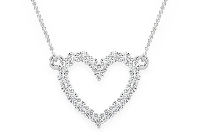 Open Heart Necklace Pendant 14k   