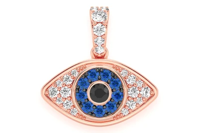 Evil Eye Bubbly Pendant 14k   