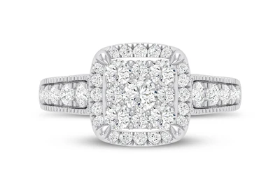 Cushion Halo Cluster - Diamond Engagement Ring - All Natural