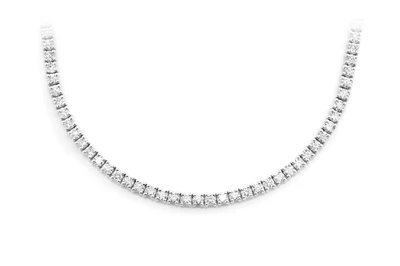 4pt Prong Set Diamond Tennis Necklace 14k Solid Gold 8.75ctw