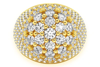 Pom Pom Diamond Ring 14k Solid Gold 3.50ctw