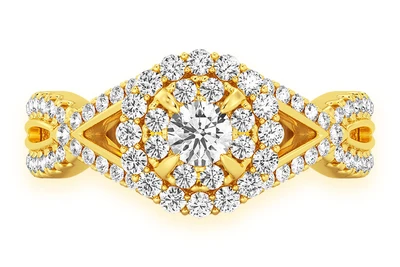 Double Band Halo Ring 14k   