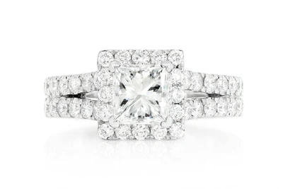 Sphinx - Princess Halo Split Shank Diamond Ring 14k Solid Gold 2.72ctw