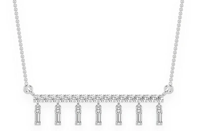Dangling Baguette Necklace Pendant 14k   