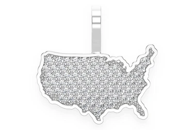 United States Of America Pendant 14k   