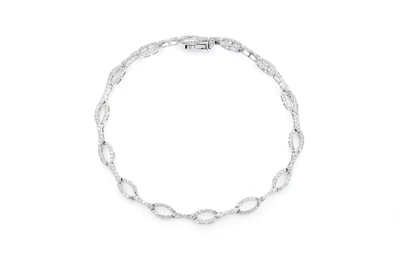 Oval Line Link Diamond Bracelet 14k Solid Gold 1.50ctw