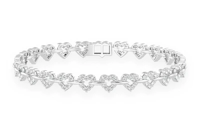Heart Shape Diamond Bracelet 14k Solid Gold 2.35ctw