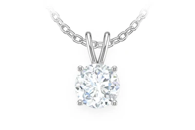 Round Solitaire Pendant 14k   