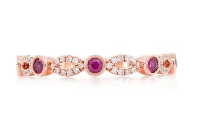 Ruby & Diamond Stackable Ring 14k   