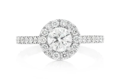.75ct Round Solitaire - Halo Diamond Engagement Ring - All Natural