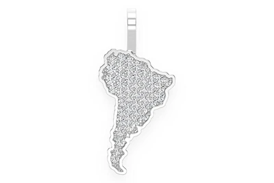 South America Continent Pendant 14k   