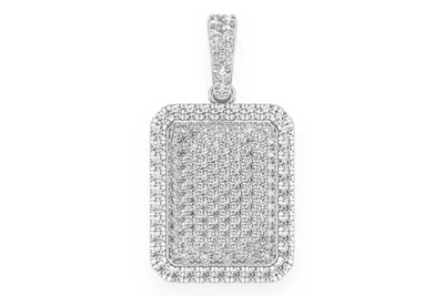 Pillow Double Layer Diamond Pendant 14k Solid Gold 0.65ctw