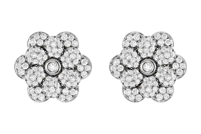 Daisy Layered Diamond Stud Earrings 14k Solid Gold 0.50ctw