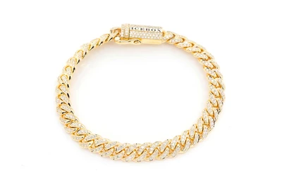 8MM Miami Cuban Diamond Bracelet 14k Solid Gold 4.00ctw