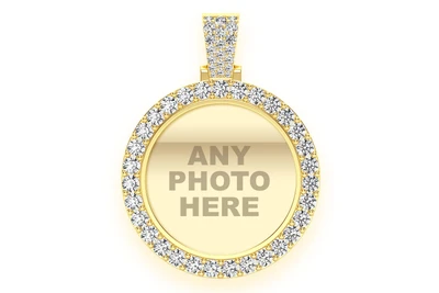 Picture Frame Memory Diamond Pendant 14k Solid Gold 2.75ctw