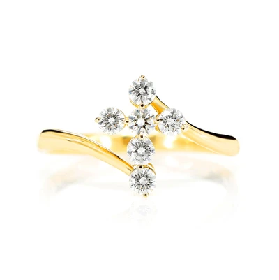 Bypass Diamond Cross 14k Solid Gold 0.40ctw