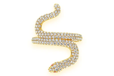 Snake Diamond Ring 14k Solid Gold 2.15ctw