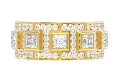 Signature I Diamond Ring 14k Solid Gold 2.10ctw