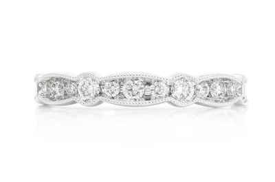 Classic Swirl Milgrain Diamond Ring 14k Solid Gold 0.75ctw