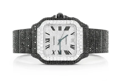 Cartier Santos De Cartier Black Diamonds 40MM Steel 20.00ctw