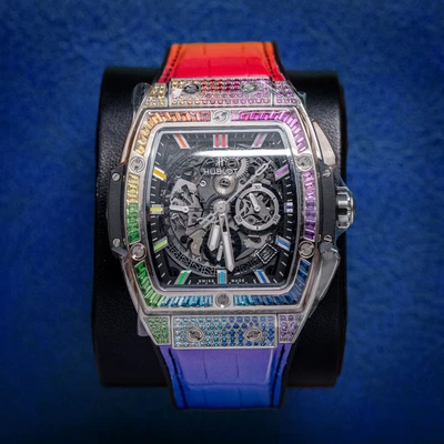 Hublot Spirit Of Big Bang Titanium Factory Gem Set Rainbow [641.nx.0117.lr.0999] - Wc