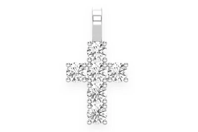 Rocks Cross Pendant 14k   