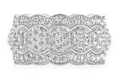 Ripple Border Diamond Ring 14k Solid Gold 1.75ctw 