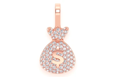 Money Bag Pendant 14k   