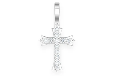 3 Point Cross Pendant 14k   