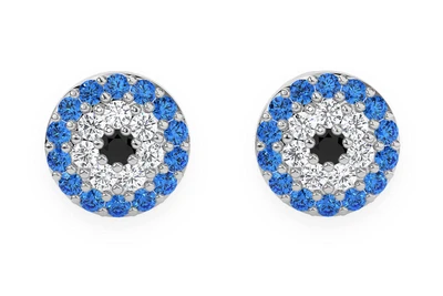 Mini Evil Eye Stud Earrings 14k   0.25ctw