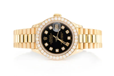 Rolex Datejust President 26MM 18k Yellow Gold (69178) - 0.87ctw Diamond Bezel