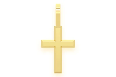 Angled Cross Pendant 14k Solid Gold