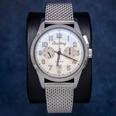 Breitling Transocean Chrono 40MM (ab14112) - "100th Anni" - Steel Mesh - 2016 Card