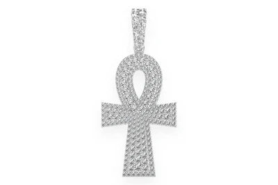 Double Layer Ankh Pendant 14k   