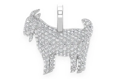 Goat Diamond Pendant 14k Solid Gold 0.66ctw