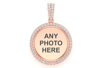 Small Round Picture Memory Pendant 14k   