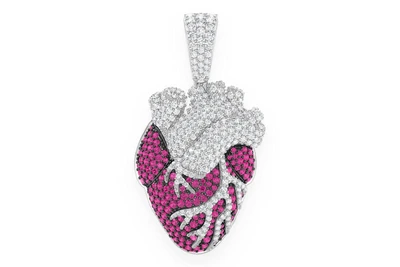 Human Heart Pendant 14k   