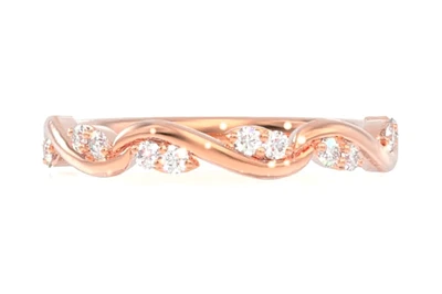 Leaf On Vine Twist Band Ring 14k   