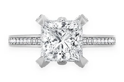Chant - 2.00ct Princess Cut Solitaire - Diamond Engagement Ring - All Natural