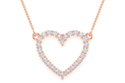 Open Heart Necklace Pendant 14k   