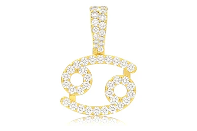 Cancer Zodiac Diamond Pendant 14k Solid Gold 0.87ctw