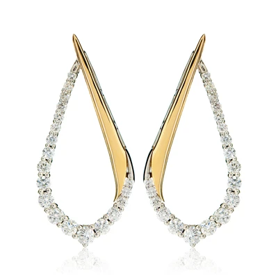 Diamond Half Graduated Tear Earrings 14k Solid Gold 0.45ctw