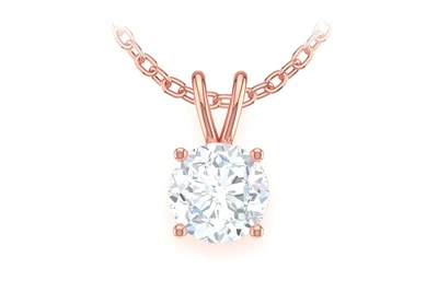 Round Solitaire Pendant 14k   