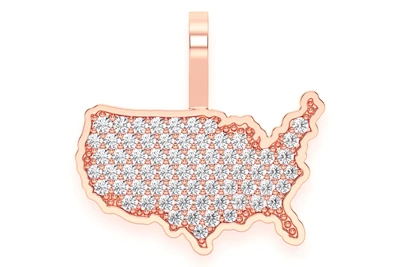 United States Of America Pendant 14k   