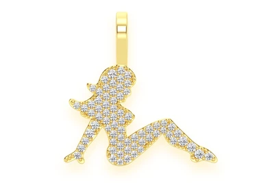 Mudflap Girl Pendant 14k   